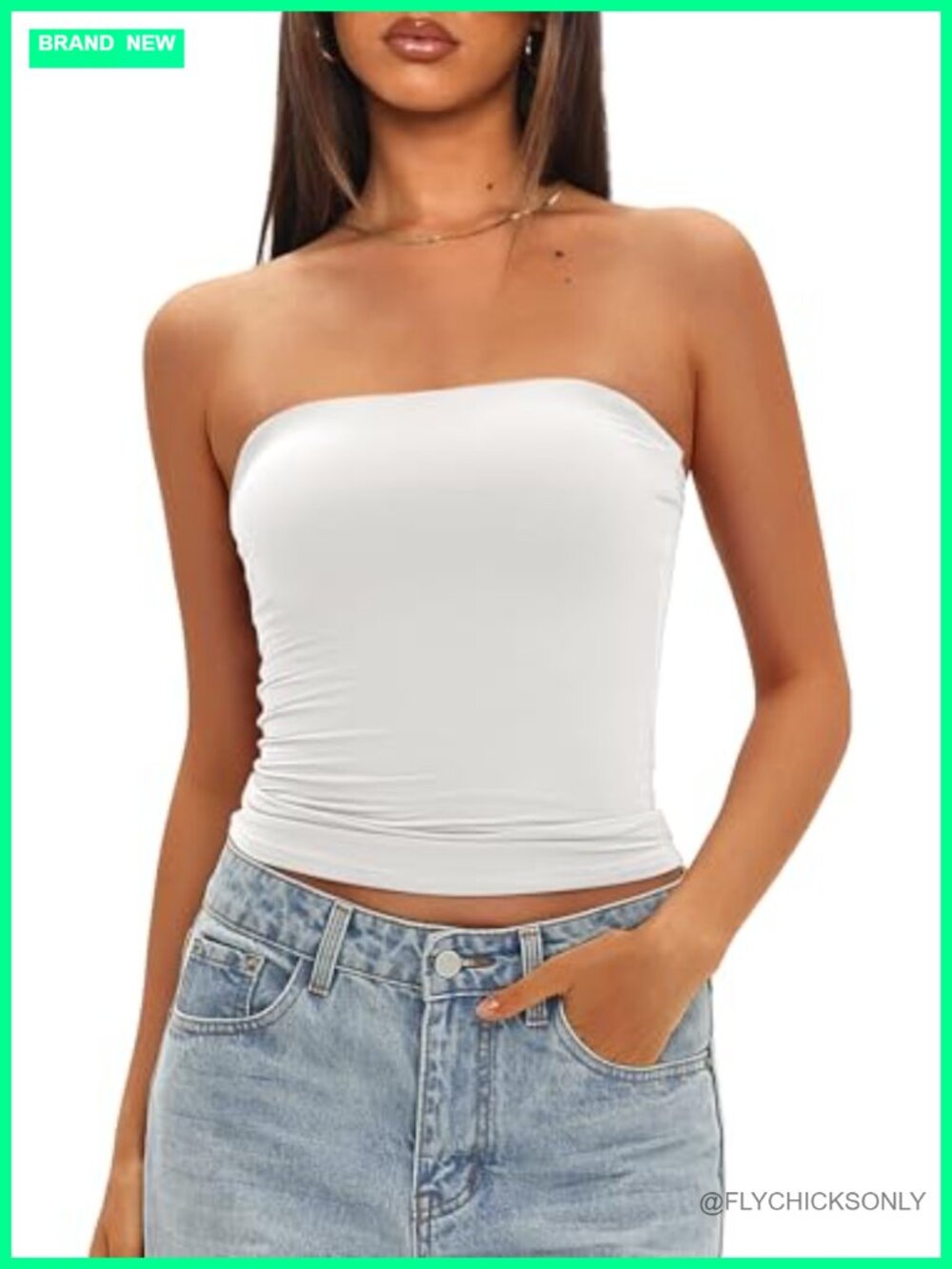 Women's Double Lined Strapless Bandeau Tube Top Built-in Bra Seamless